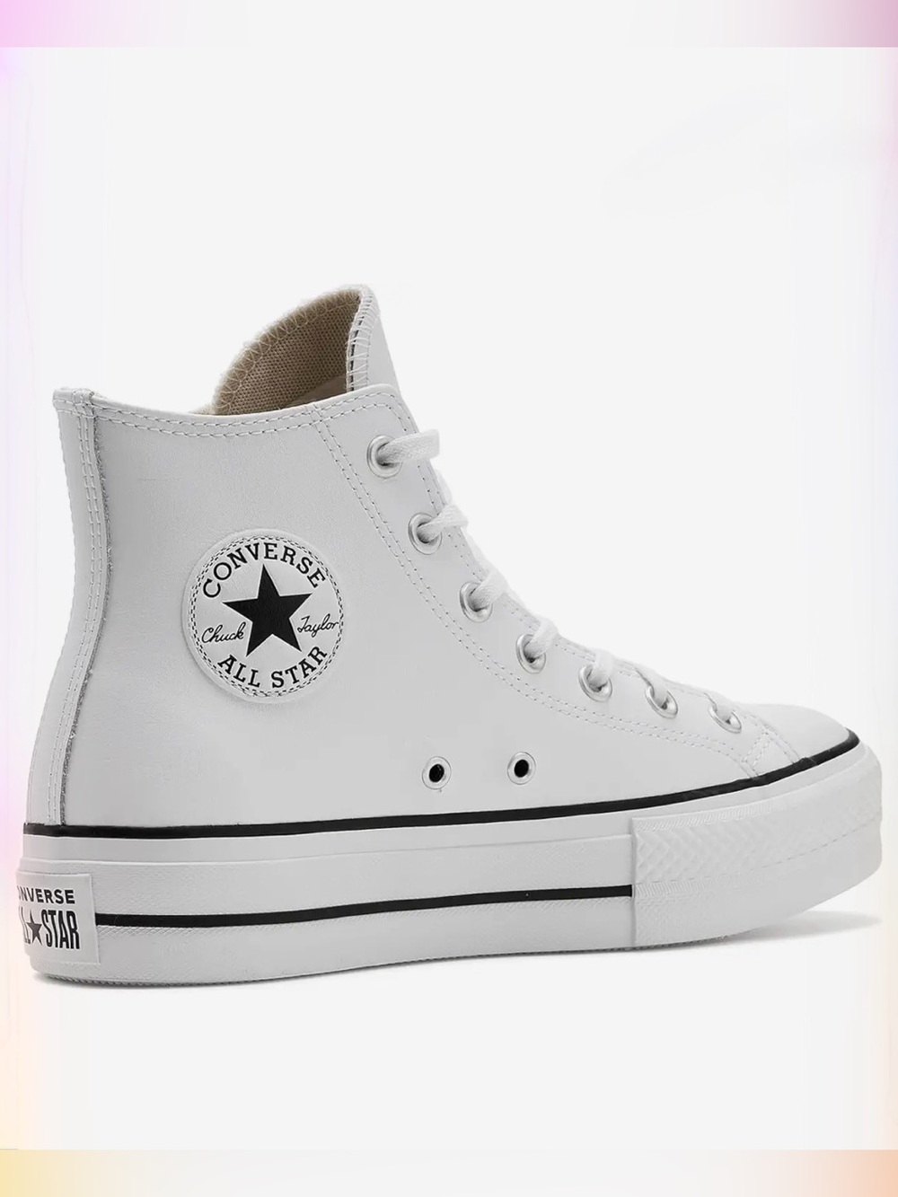 Converse Chuck Taylor All Star Lift Platform High Top Sneaker in white leather.